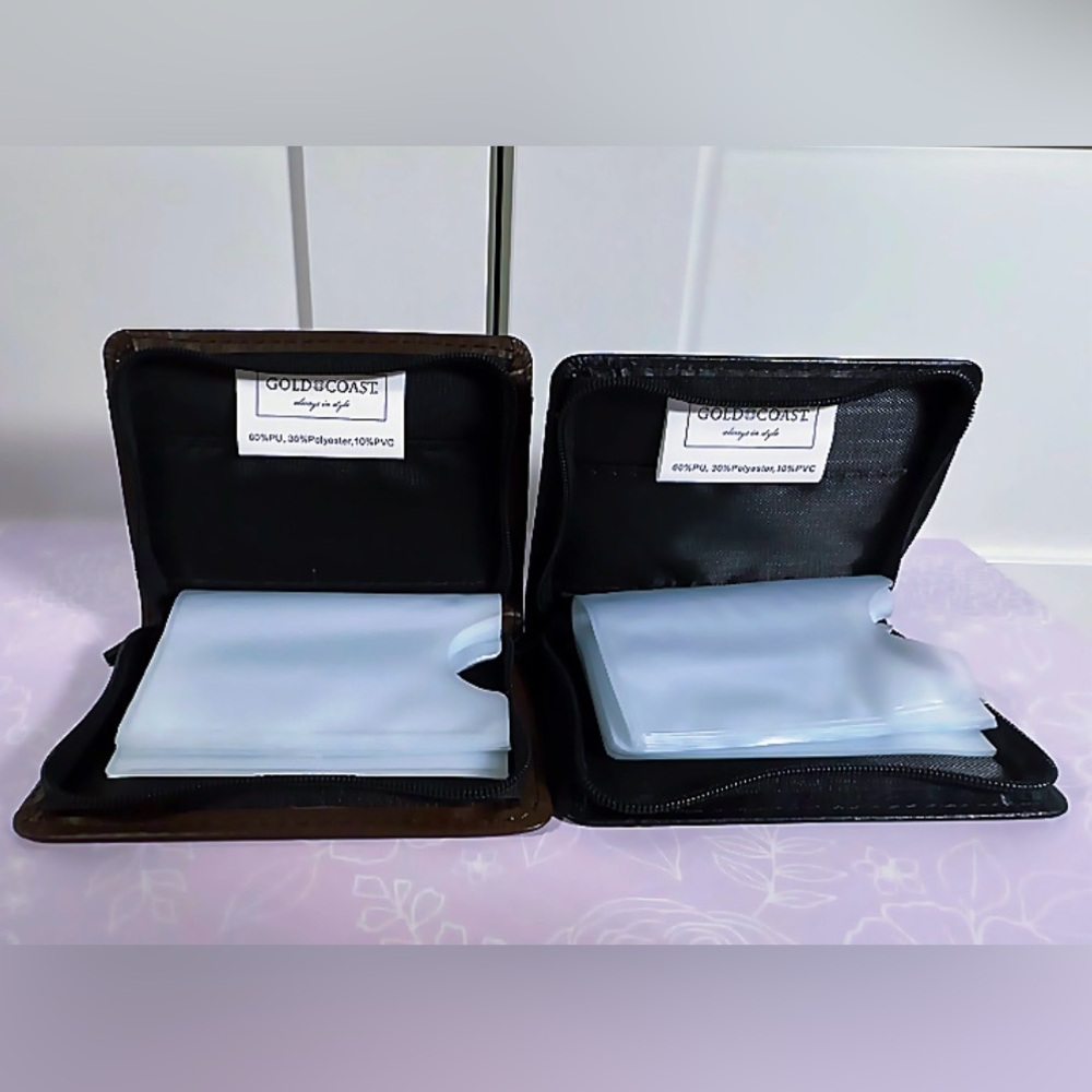 Gold coast Brown and Black faux Leather card holder Wallets